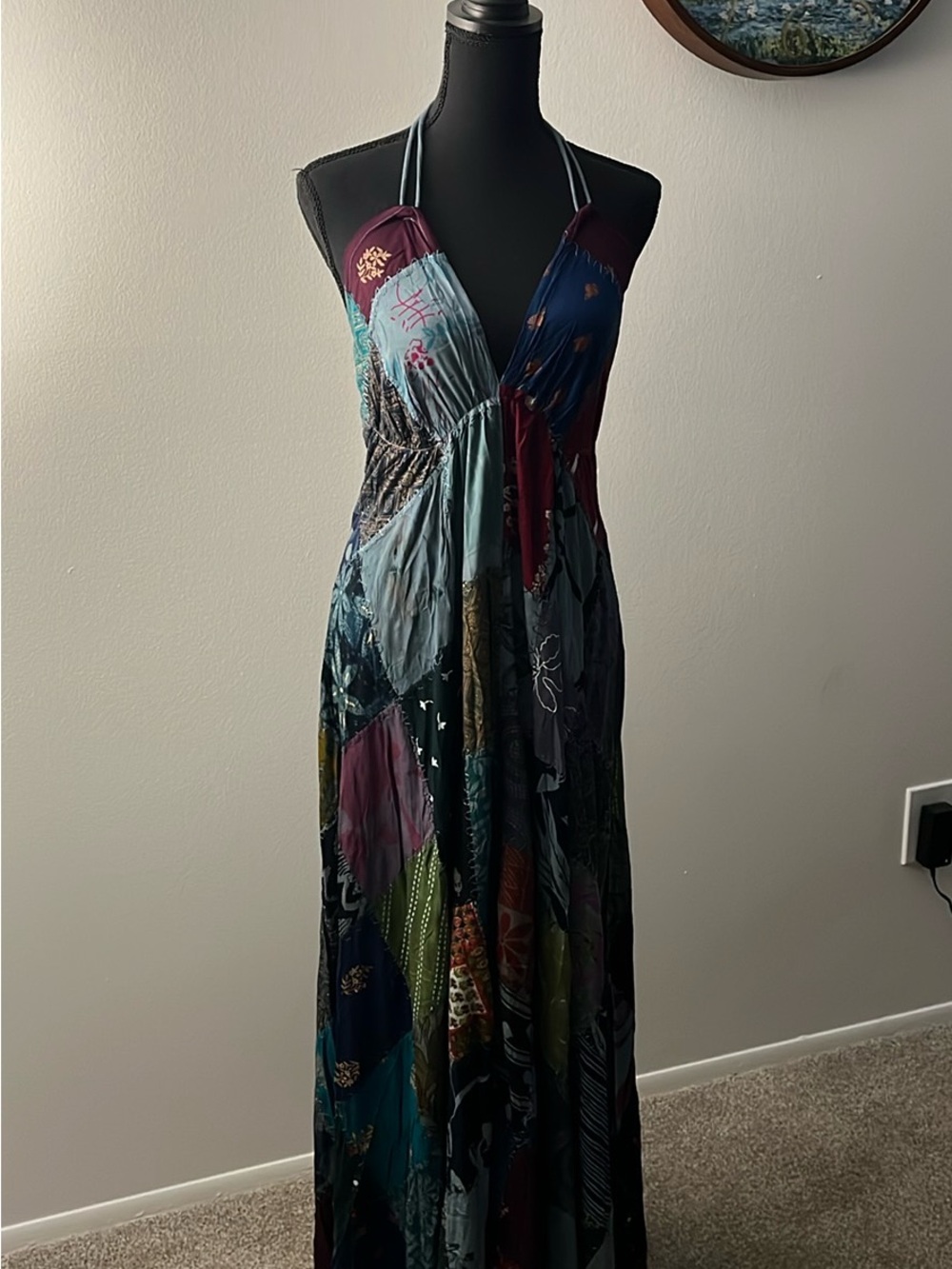Ananta Patchwork Halter Maxi Dress in Multi-Color